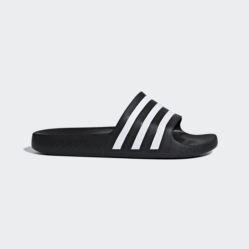 Adidas Women's Adilette Aqua Slides Black/White Ireland F35543